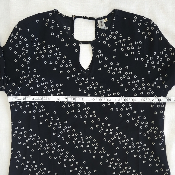 Misska Black and White Patterned Blouse Business Casual 3/4 Size S - Picture 6 of 9